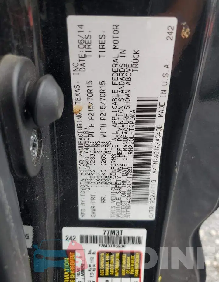 5TFNX4CN0EX041789 Photo# 12