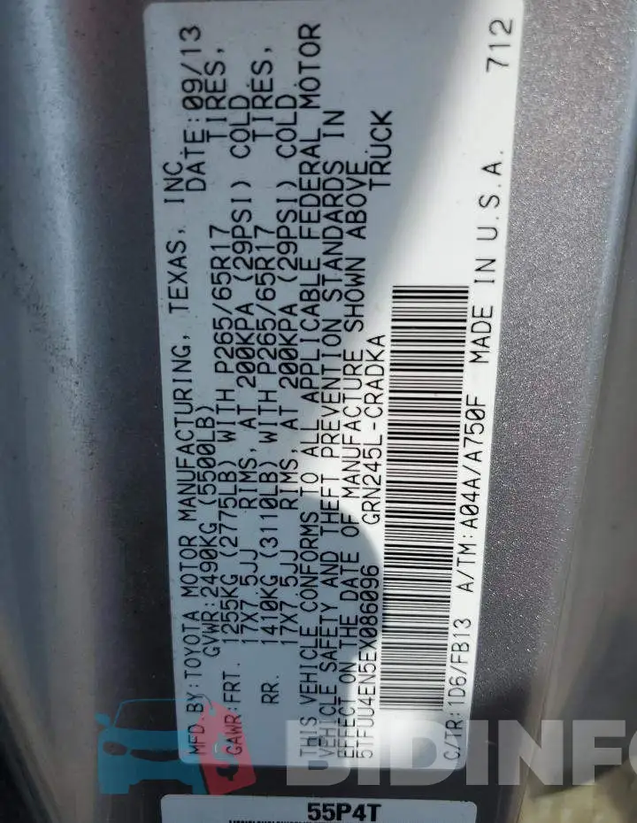 5TFUU4EN5EX086096 Photo# 12