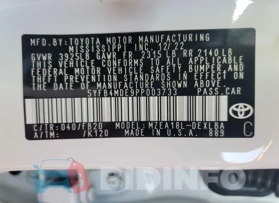 5YFB4MDE9PP003733 Photo# 13