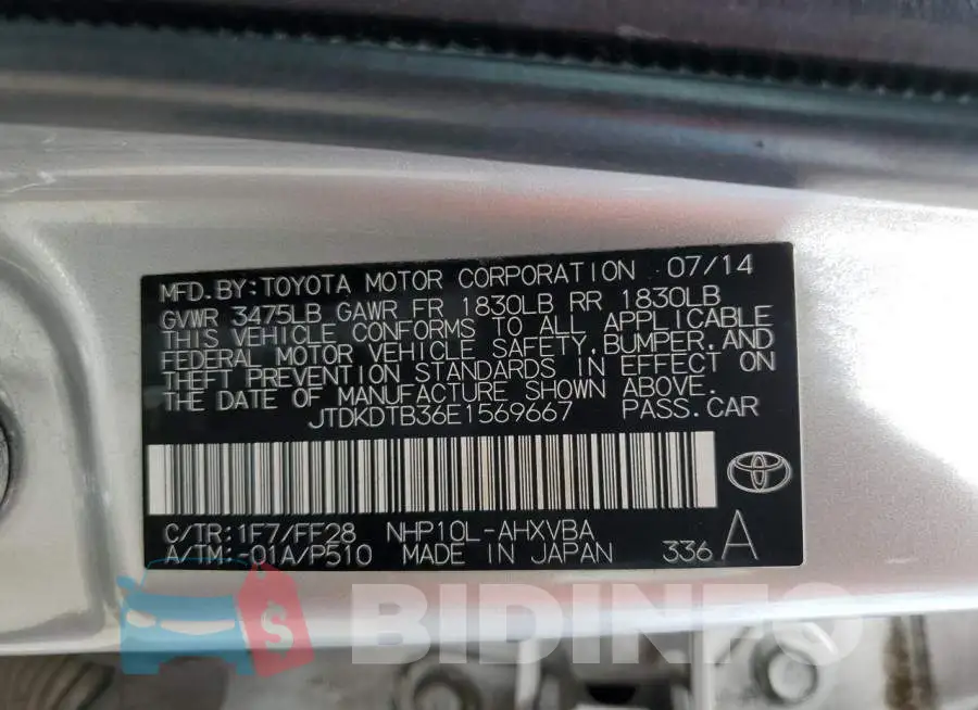 JTDKDTB36E1569667 Photo# 12