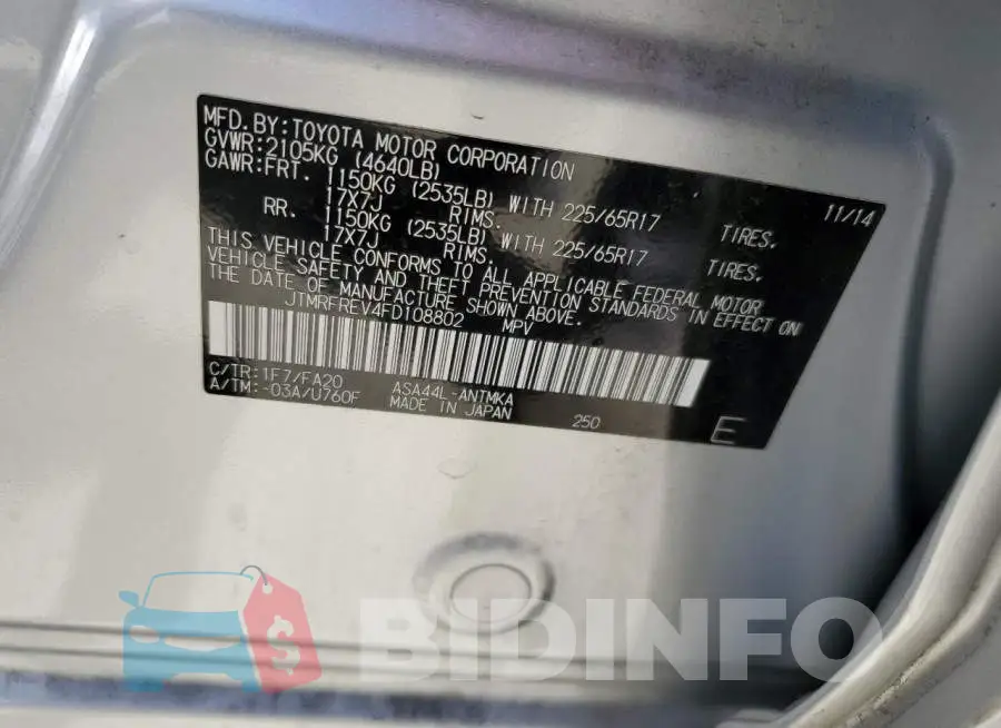 JTMRFREV4FD108802 Photo# 13