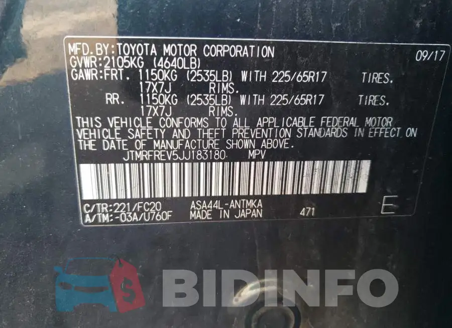 JTMRFREV5JJ183180 Photo# 13