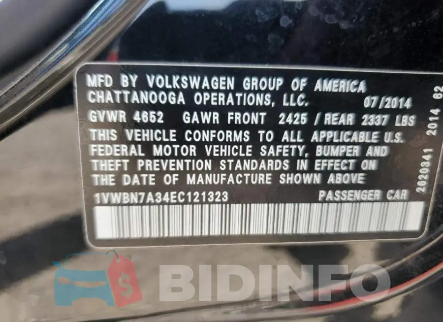 1VWBN7A34EC121323 Photo# 13