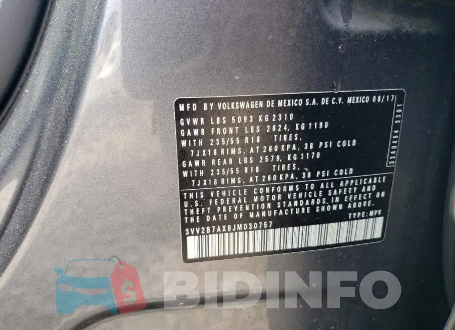 3VV2B7AX8JM030757 Photo# 13