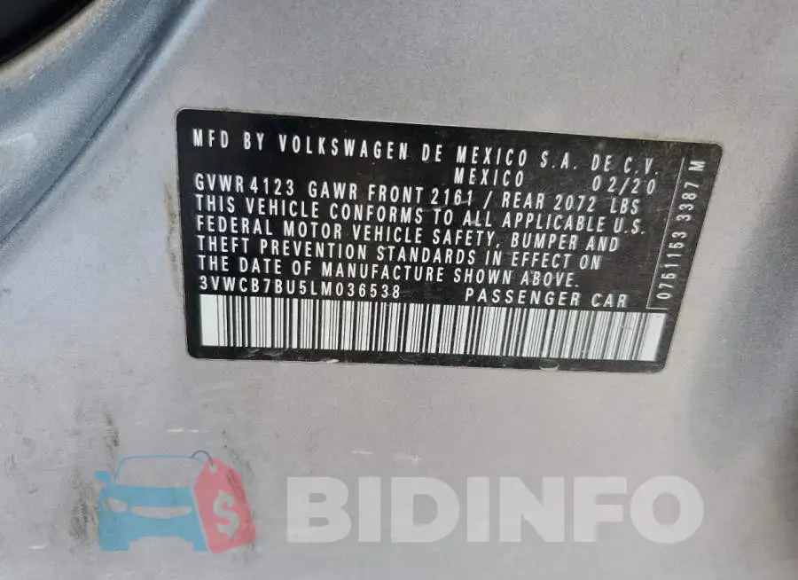 3VWCB7BU5LM036538 Photo# 12