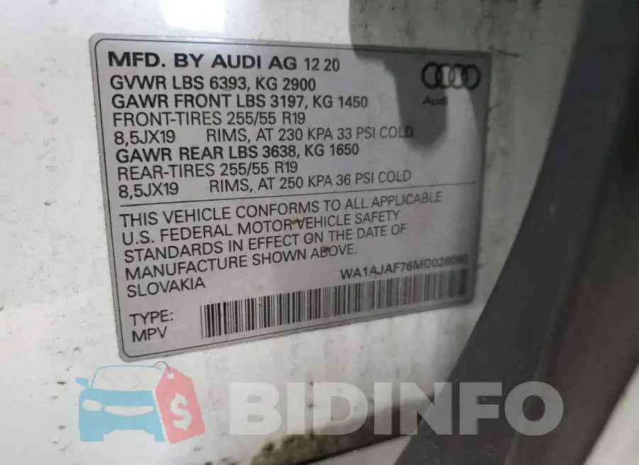 WA1AJAF76MD026090 Photo# 13