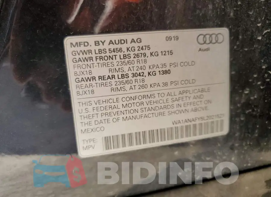 WA1ANAFY5L2021521 Photo# 14