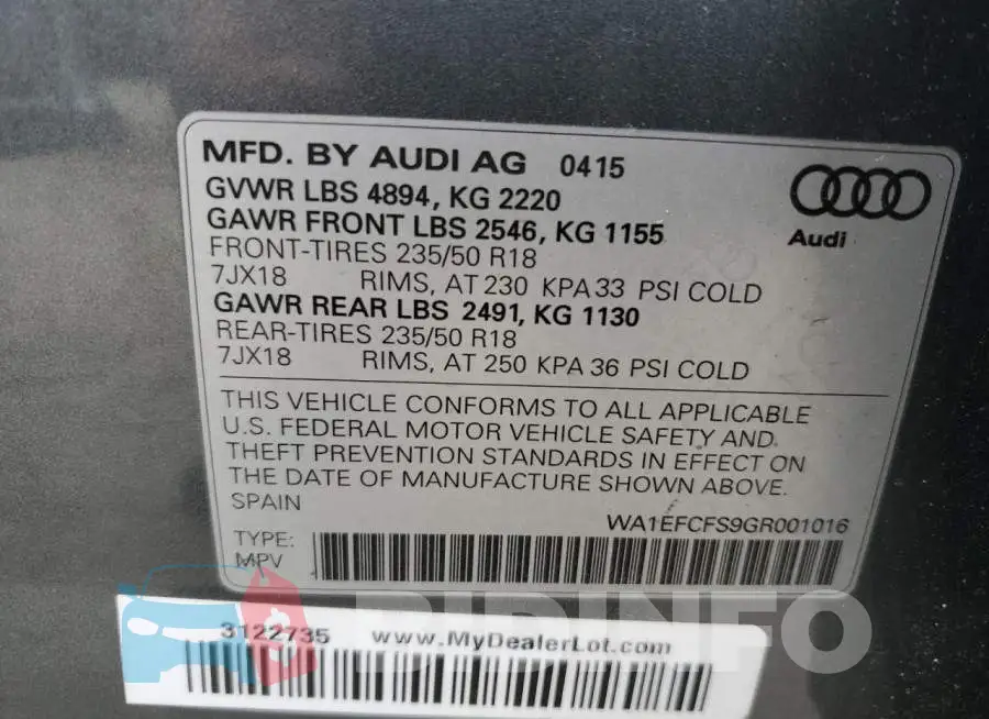 WA1EFCFS9GR001016 Photo# 12