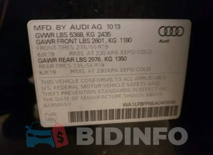 WA1LFBFP8EA045548 Photo# 12