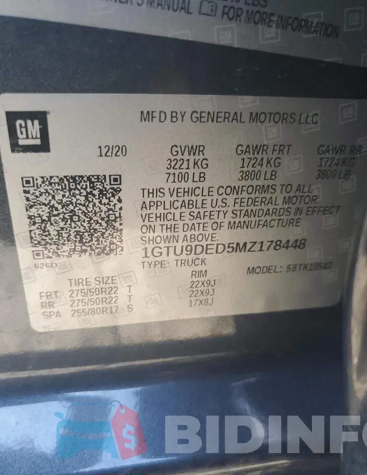 1GTU9DED5MZ178448 Photo# 12