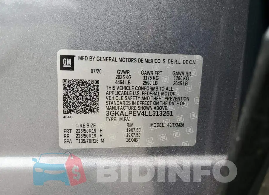 3GKALPEV4LL313251 Photo# 12