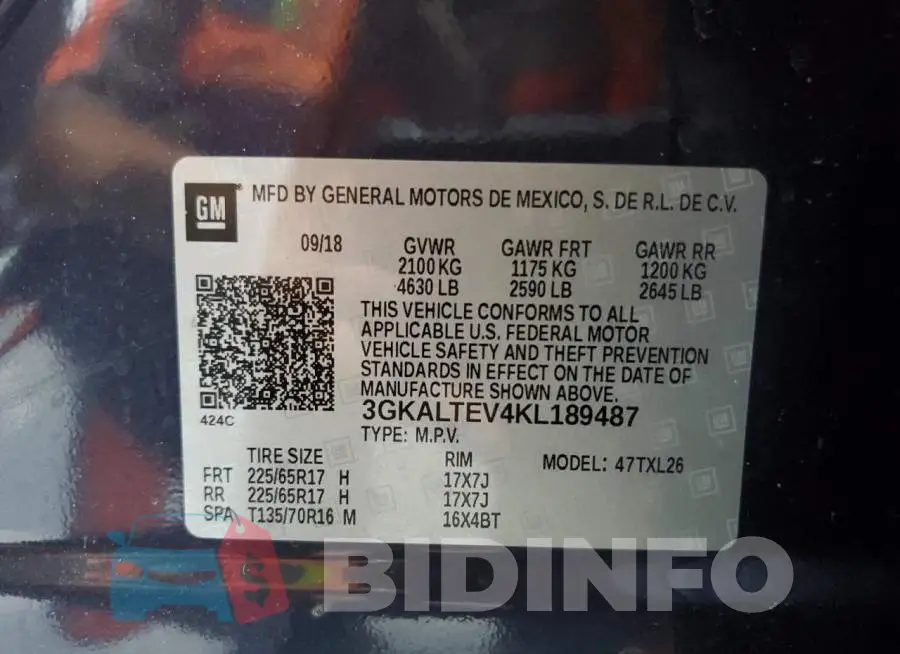 3GKALTEV4KL189487 Photo# 12