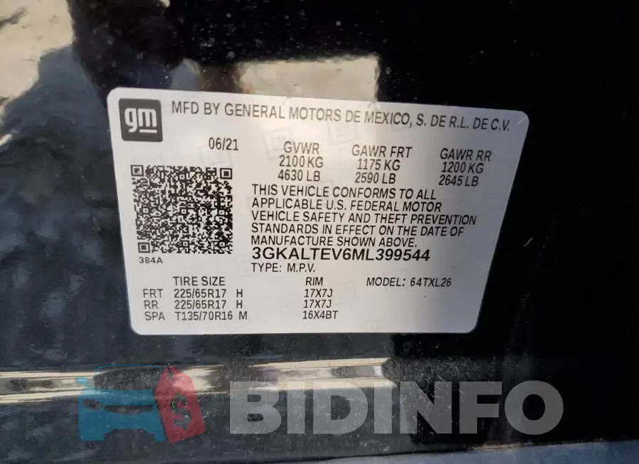 3GKALTEV6ML399544 Photo# 13