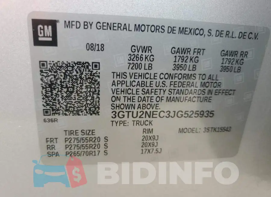 3GTU2NEC3JG525935 Photo# 12