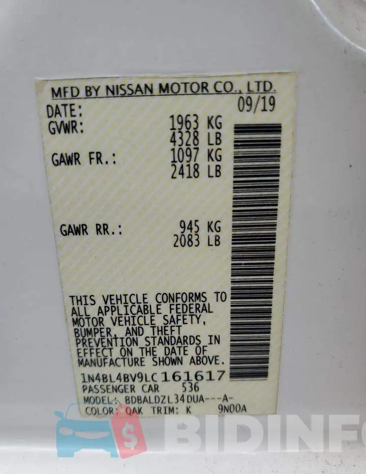 1N4BL4BV9LC161617 Photo# 13
