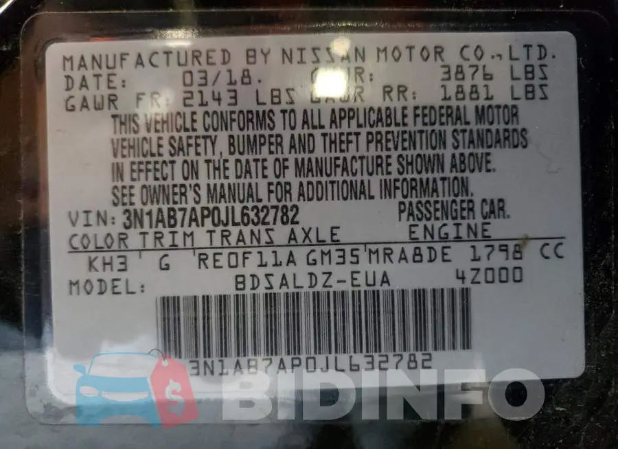 3N1AB7AP0JL632782 Photo# 12