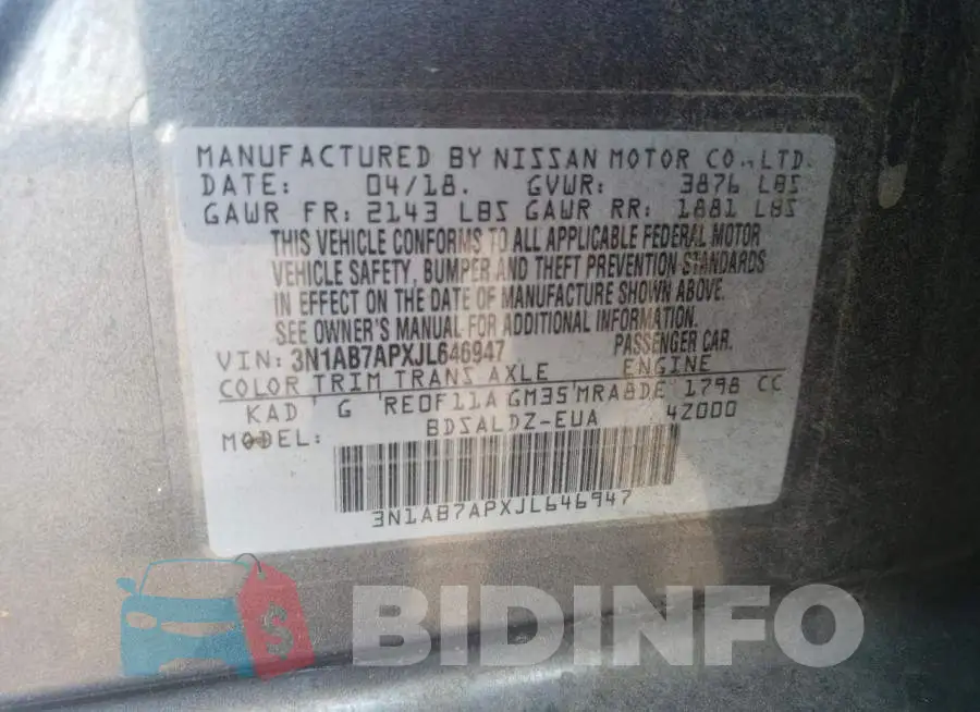3N1AB7APXJL646947 Photo# 13