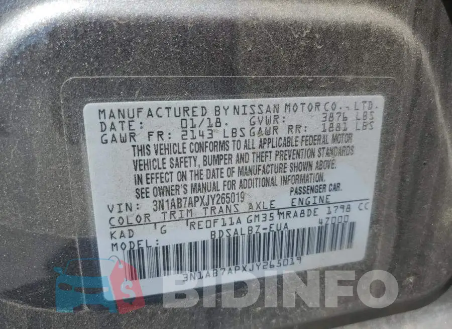 3N1AB7APXJY265019 Photo# 12