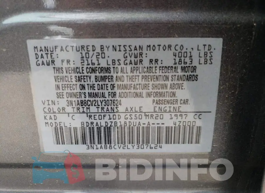 3N1AB8CV2LY307624 Photo# 12