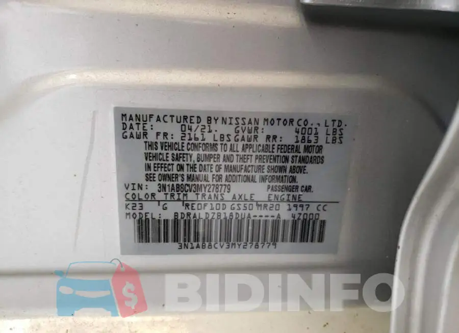 3N1AB8CV3MY278779 Photo# 12