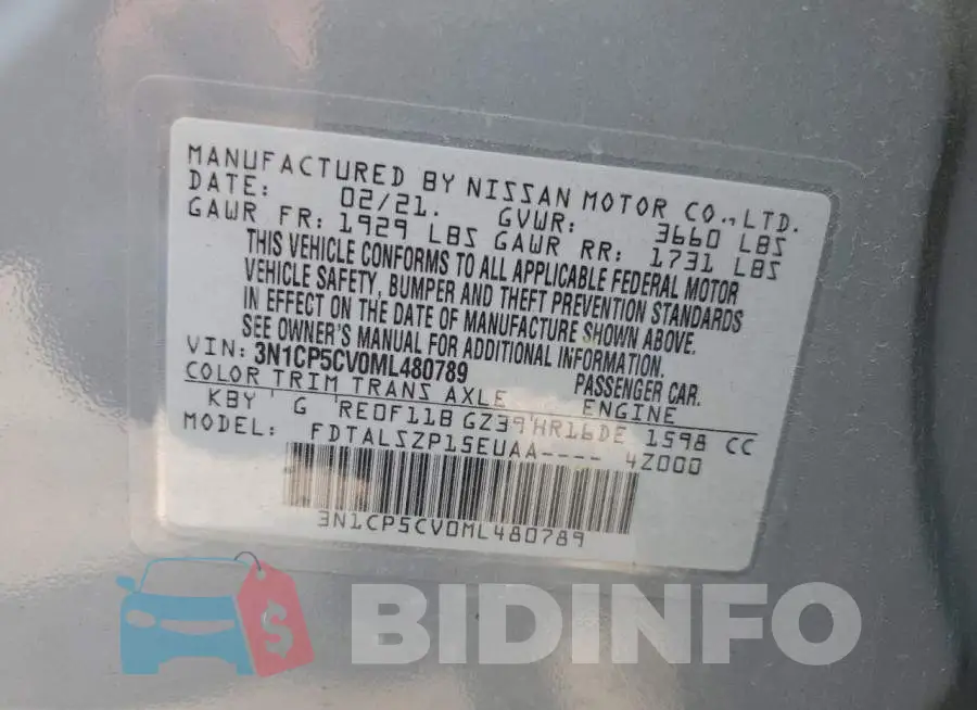 3N1CP5CV0ML480789 Photo# 13