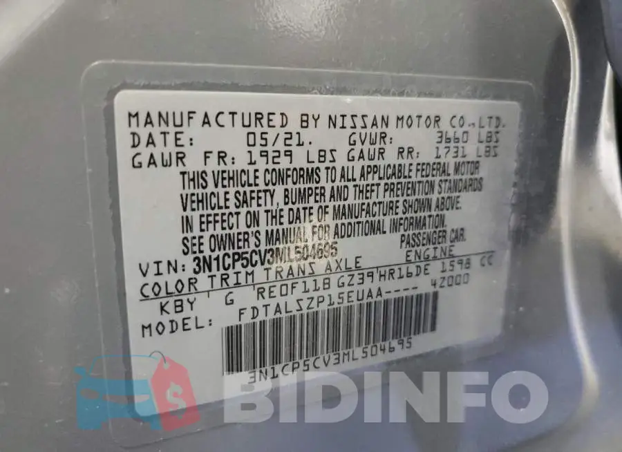 3N1CP5CV3ML504695 Photo# 13
