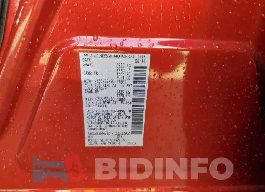 5N1AR2MM5EC710192 Photo# 12