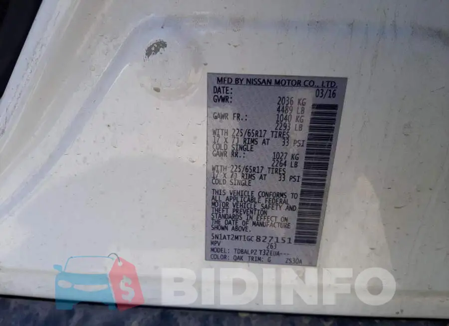 5N1AT2MT1GC827151 Photo# 14