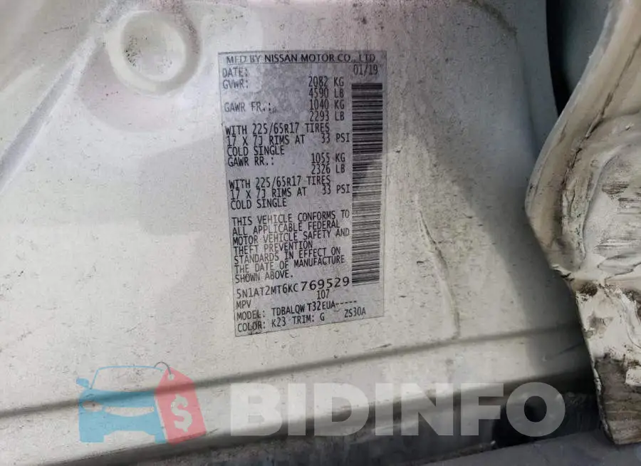 5N1AT2MT6KC769529 Photo# 13