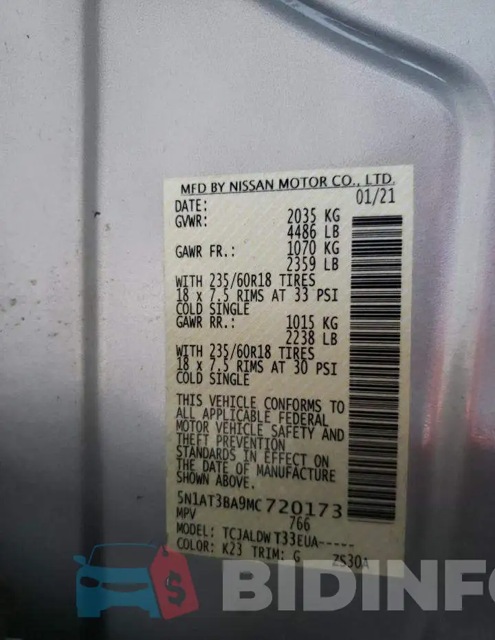 5N1AT3BA9MC720173 Photo# 14