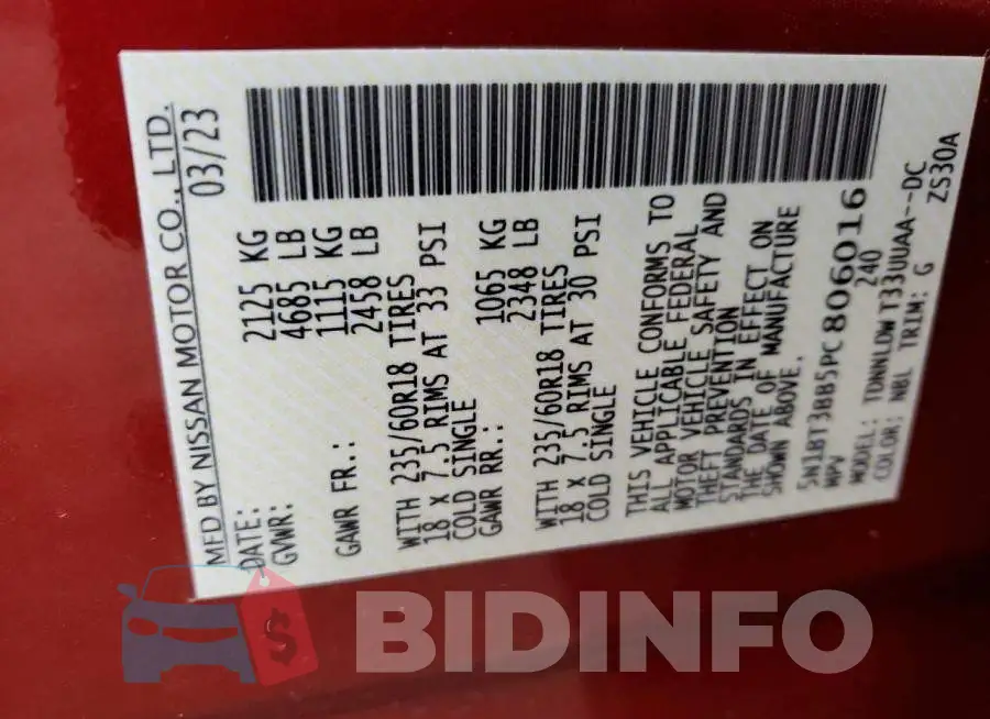 5N1BT3BB5PC806016 Photo# 13