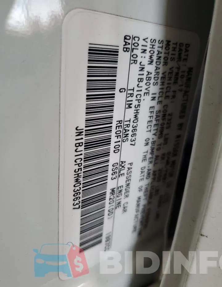 JN1BJ1CP5HW036637 Photo# 14