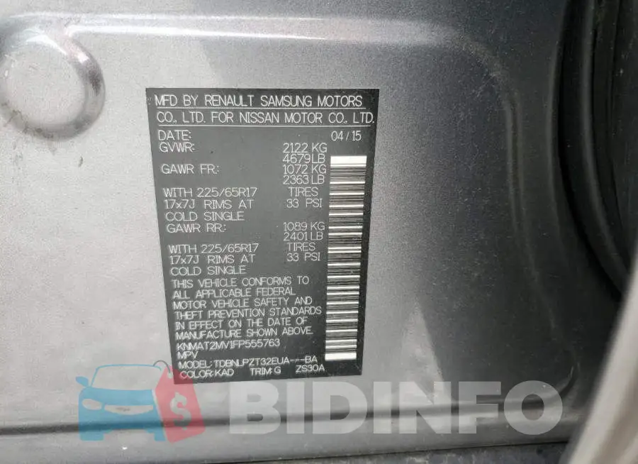 KNMAT2MV1FP555763 Photo# 12