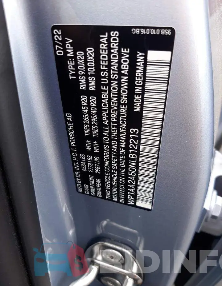 WP1AA2A50NLB12213 Photo# 12