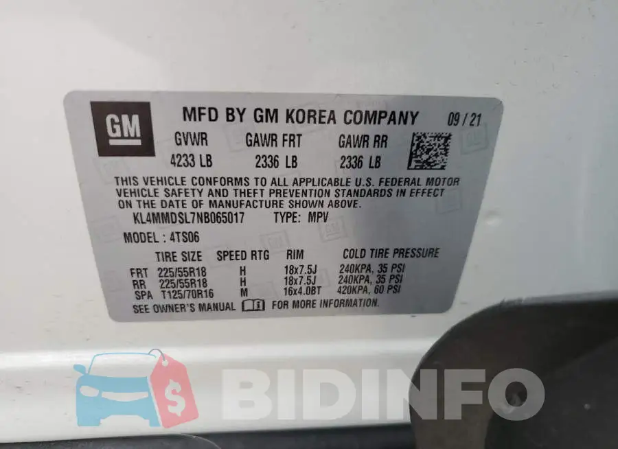 KL4MMDSL7NB065017 Photo# 13