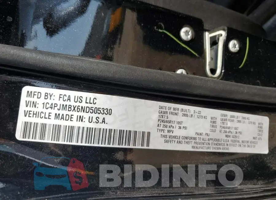 1C4PJMBX6ND505330 Photo# 13