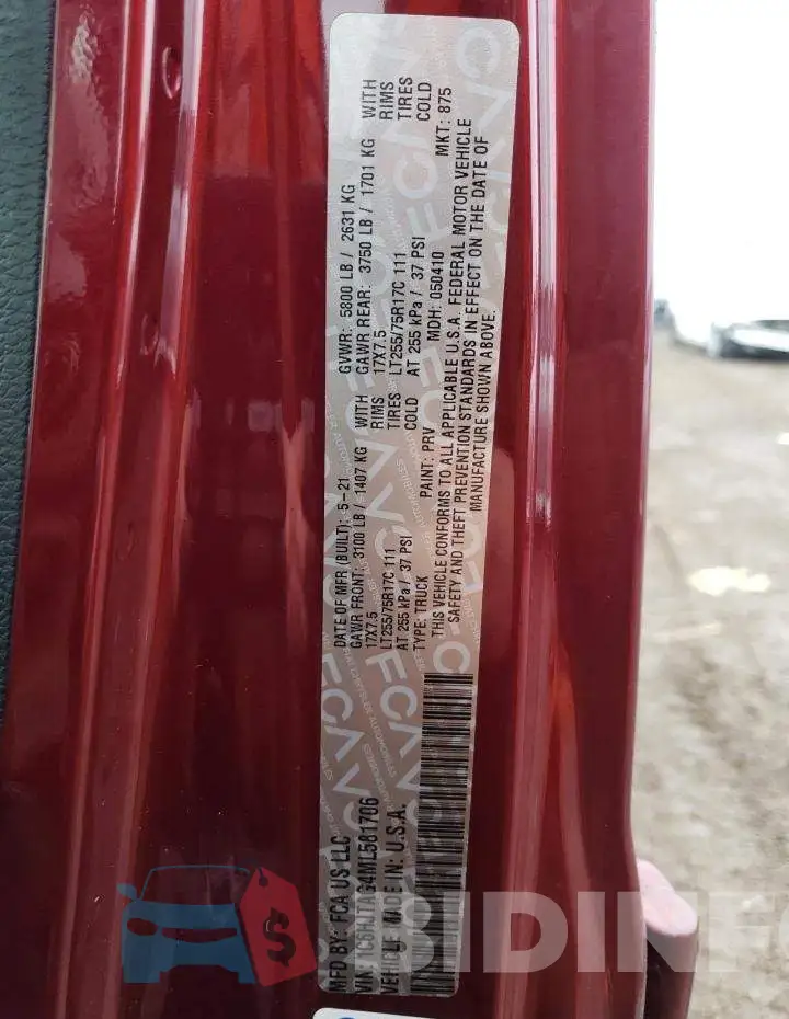 1C6HJTAG4ML581706 Photo# 12