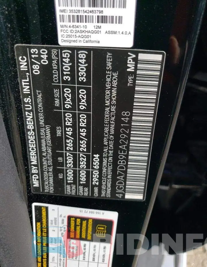 4JGDA7DB9EA292148 Photo# 14