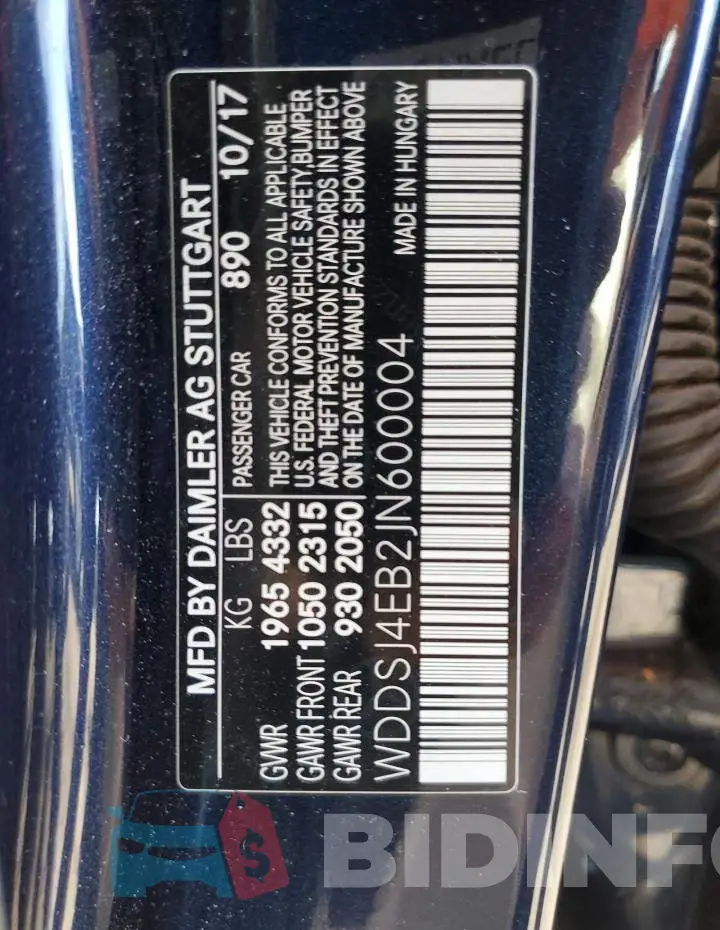 WDDSJ4EB2JN600004 Photo# 13