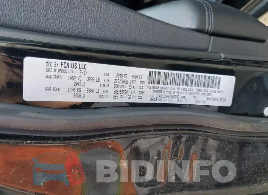 1C4RDJDG0HC950748 Photo# 12