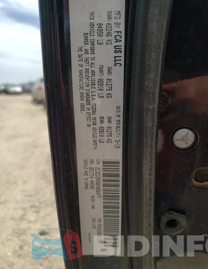2C3CDZAG8KH666477 Photo# 12