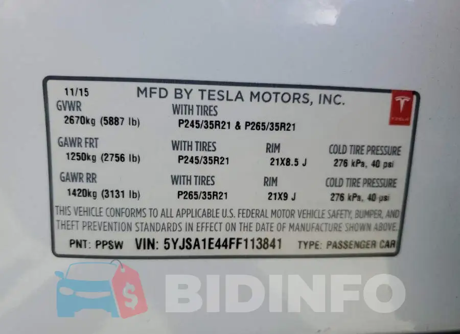 5YJSA1E44FF113841 Photo# 13