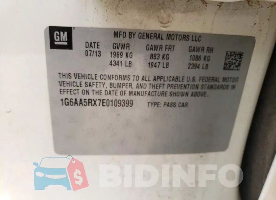 1G6AA5RX7E0109399 Photo# 12
