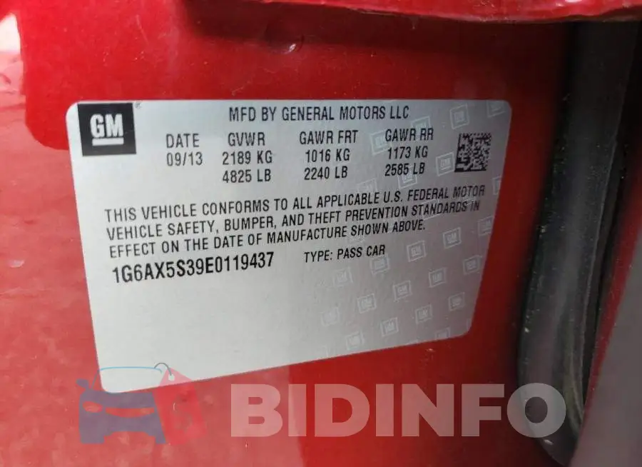 1G6AX5S39E0119437 Photo# 12