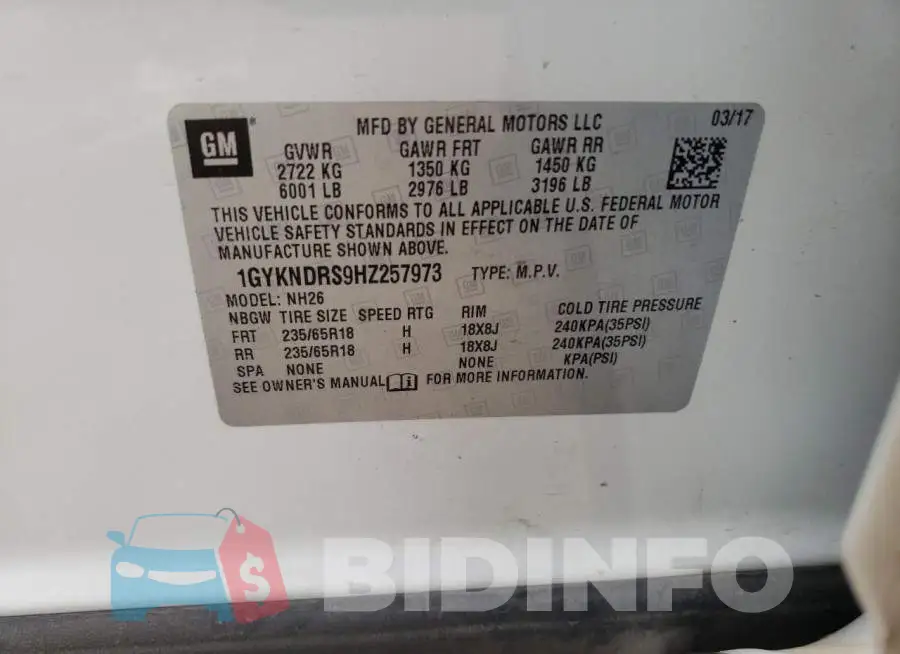1GYKNDRS9HZ257973 Photo# 13