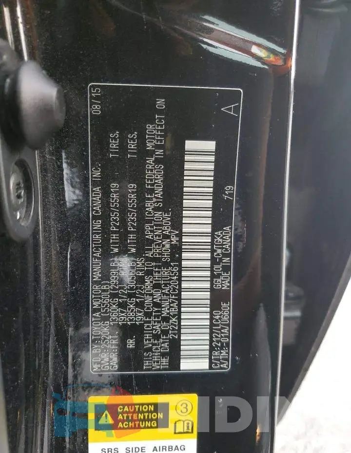 2T2ZK1BA7FC204561 Photo# 13