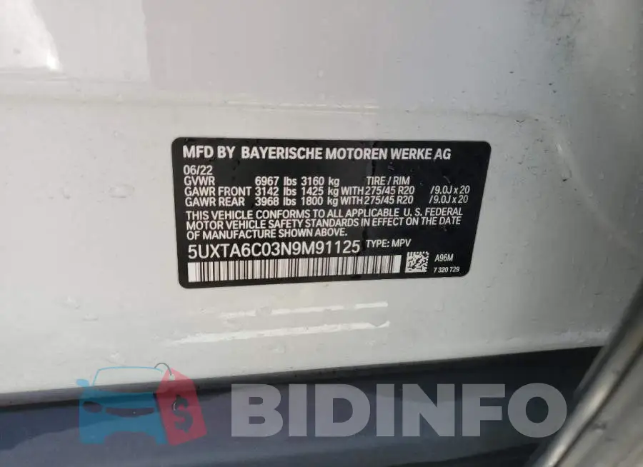 5UXTA6C03N9M91125 Photo# 13