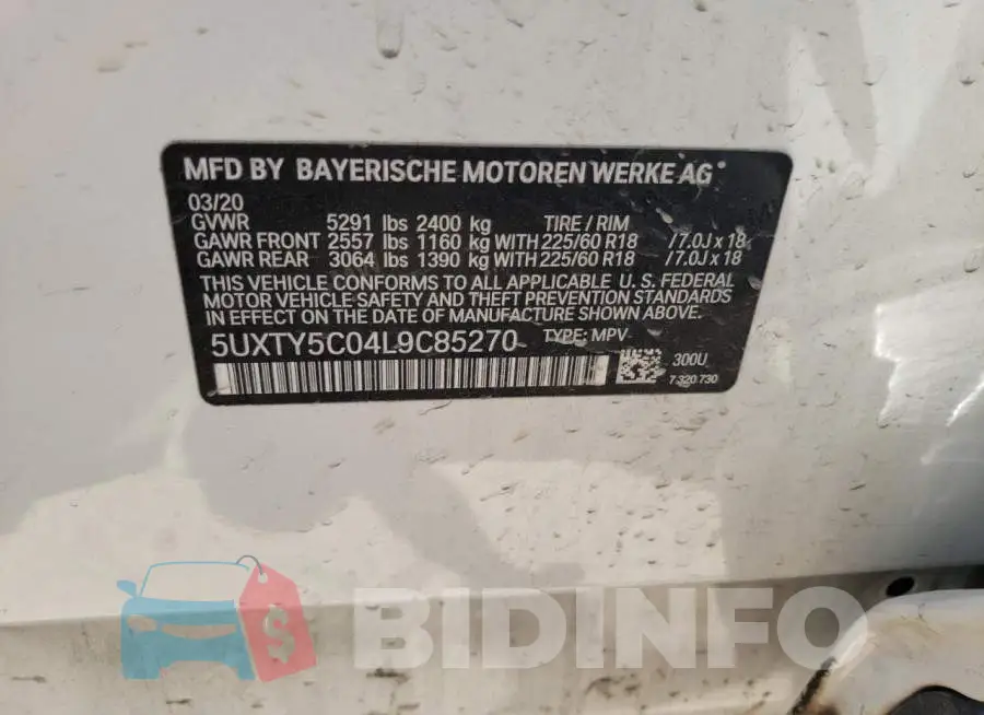 5UXTY5C04L9C85270 Photo# 14