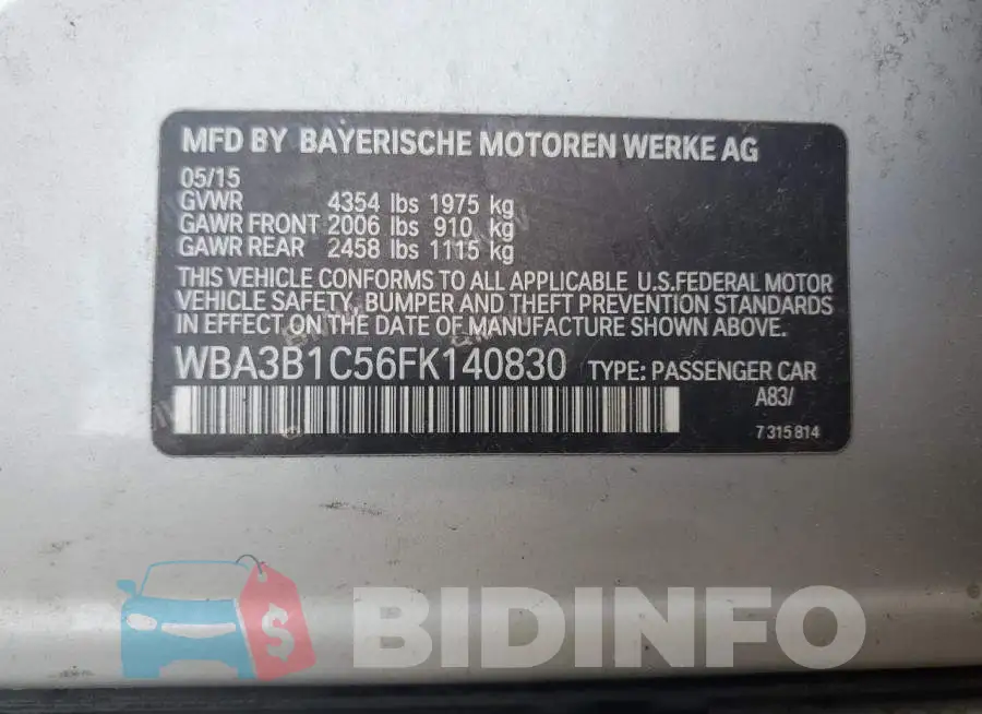 WBA3B1C56FK140830 Photo# 13