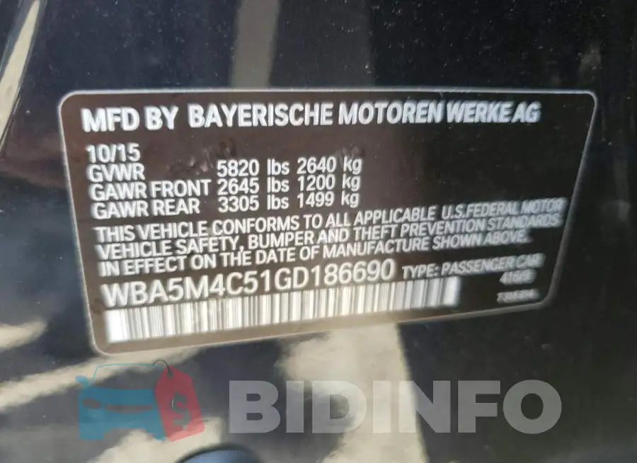 WBA5M4C51GD186690 Photo# 12